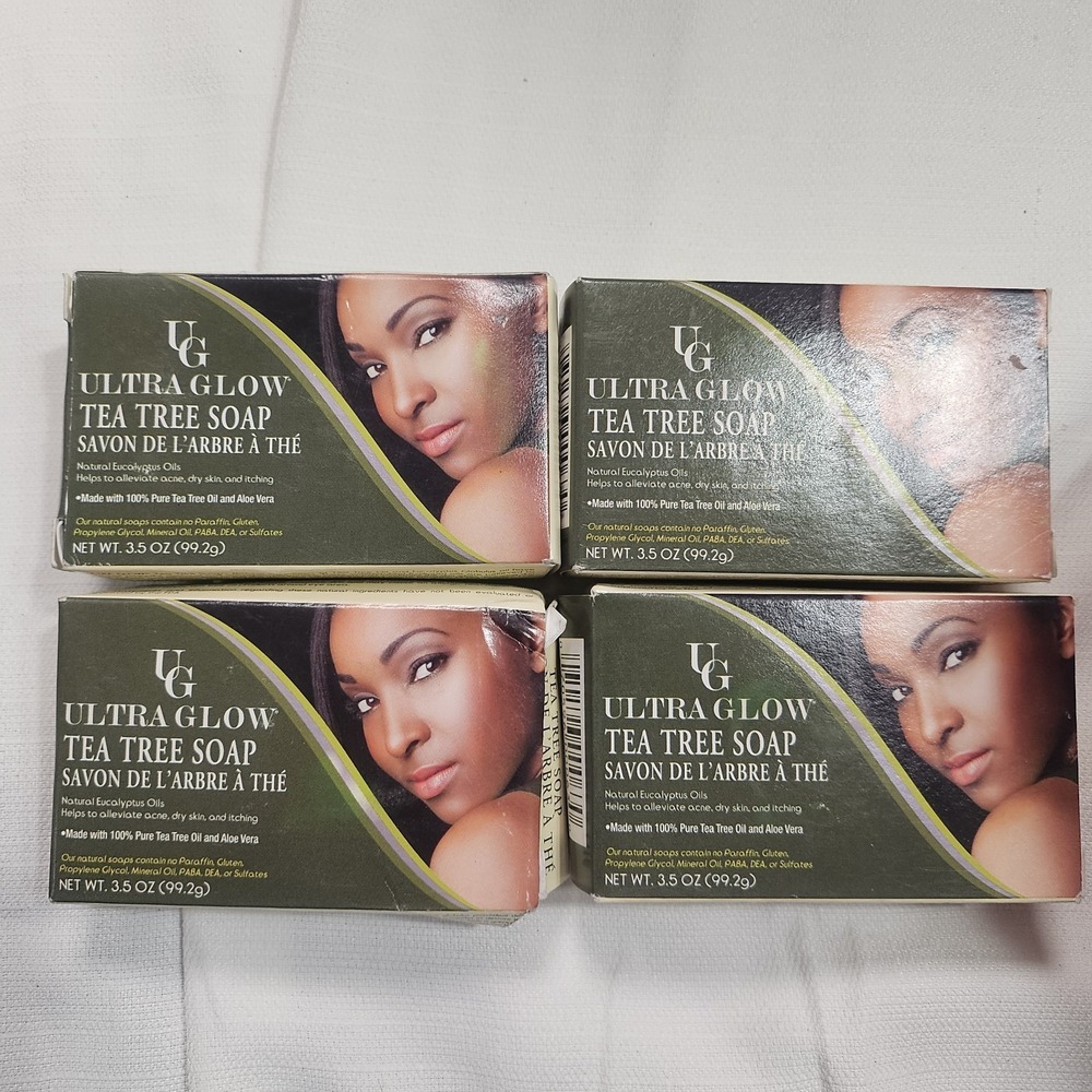 4 Pack Ultra Glow Tea Tree Soap W Aloe Vera 3.5oz Each All Natural‎ Eucalyptus
